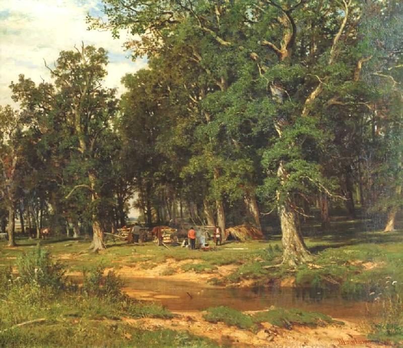 Ivan Shishkin Haymaking in Oak Grove oil painting image